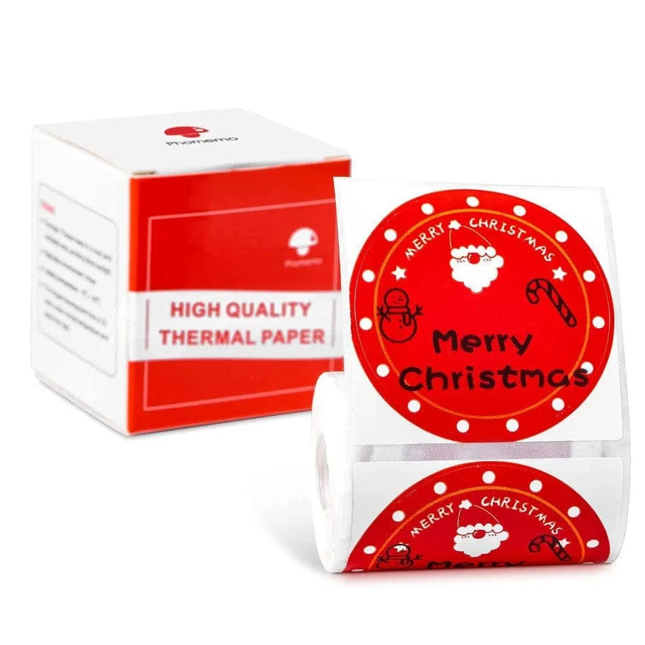 Christmas series thermosensitive adhesive label paper price barcode printing suitable for Phomemo M110 220 120 220 series printe
Christmas series thermosensitive adhesive label paper price barcode printing suitable for Phomemo M110 220 120 220 series printe