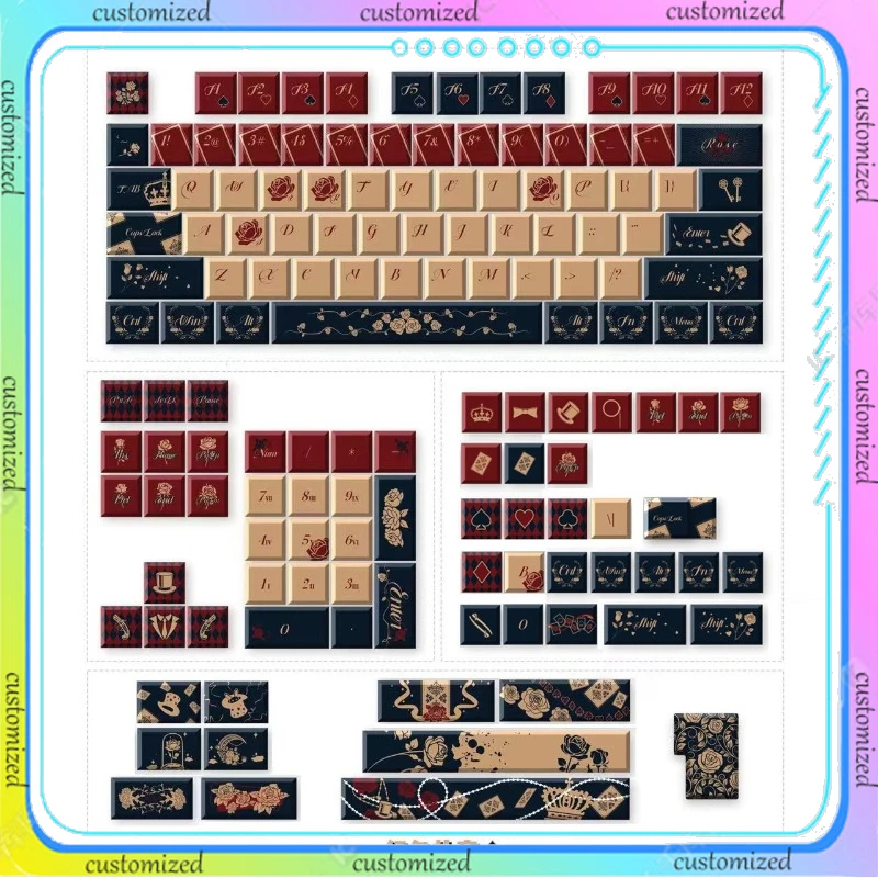 

Limited To Original AVIT Red Poker Keycaps, Customized Cherry Highly Sublimated PBT Material, Complete Set of Keycaps