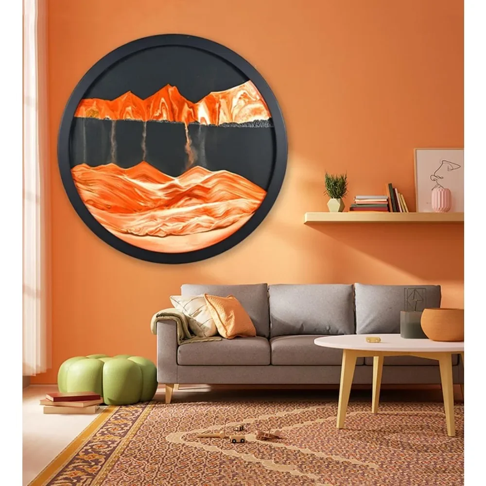 Modern Home Decor 360° Rotating Mountain Desert Round Wall Hanging for Home Office Decoration Mobile Sand Painting Wall Art
Modern Home Decor 360° Rotating Mountain Desert Round Wall Hanging for Home Office Decoration Mobile Sand Painting Wall Art