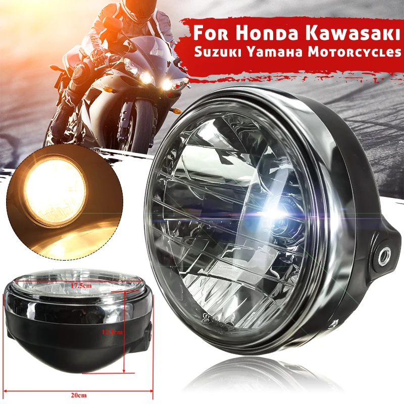 Фара мотоциклетная/велосипедная круглая, 7 дюймов, H4, для мотоциклов Honda, Kawasaki, Suzuki, Yamaha
Фара мотоциклетная/велосипедная круглая, 7 дюймов, H4, для мотоциклов Honda, Kawasaki, Suzuki, Yamaha