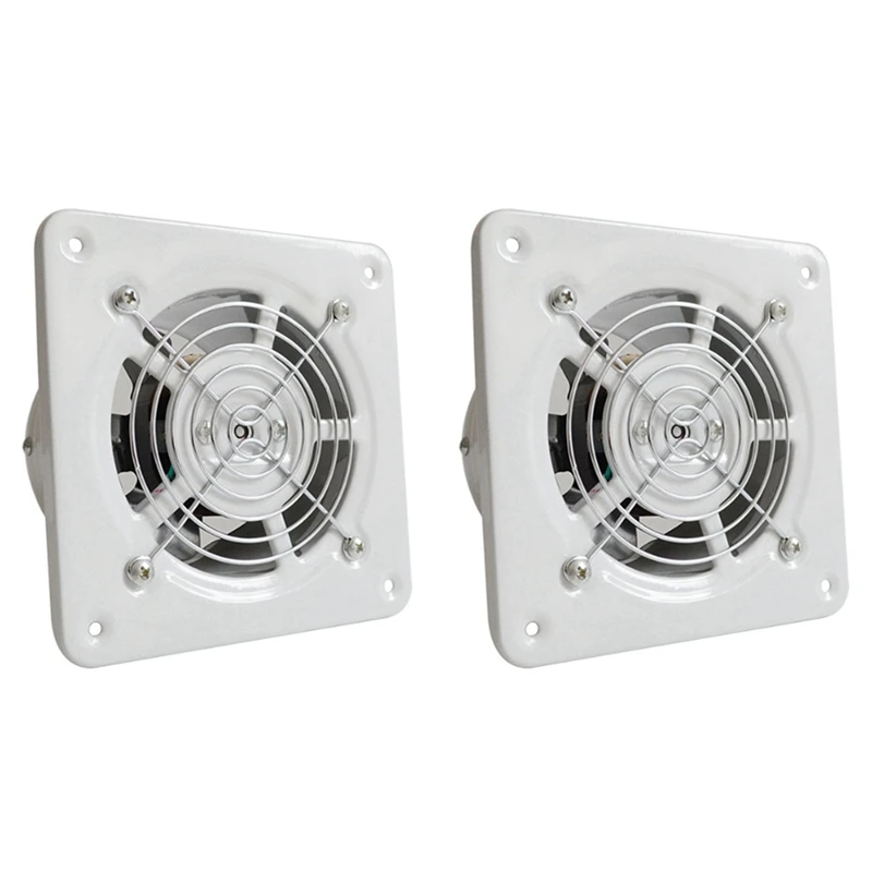 

2Pcs 4 Inch Utility Blower Fan, 220 V Exhaust Fan, Low Noise Ventilator Extractor Wall Ventilator Duct Fan White