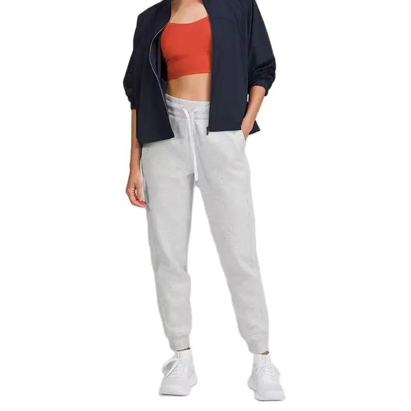 Lulu Women's High Waist Drawstring Scuba Sports Pants Brushed Fabric Autumn and Winter Casual Loose Fit Warm Pants With Logo
Lulu Women's High Waist Drawstring Scuba Sports Pants Brushed Fabric Autumn and Winter Casual Loose Fit Warm Pants With Logo