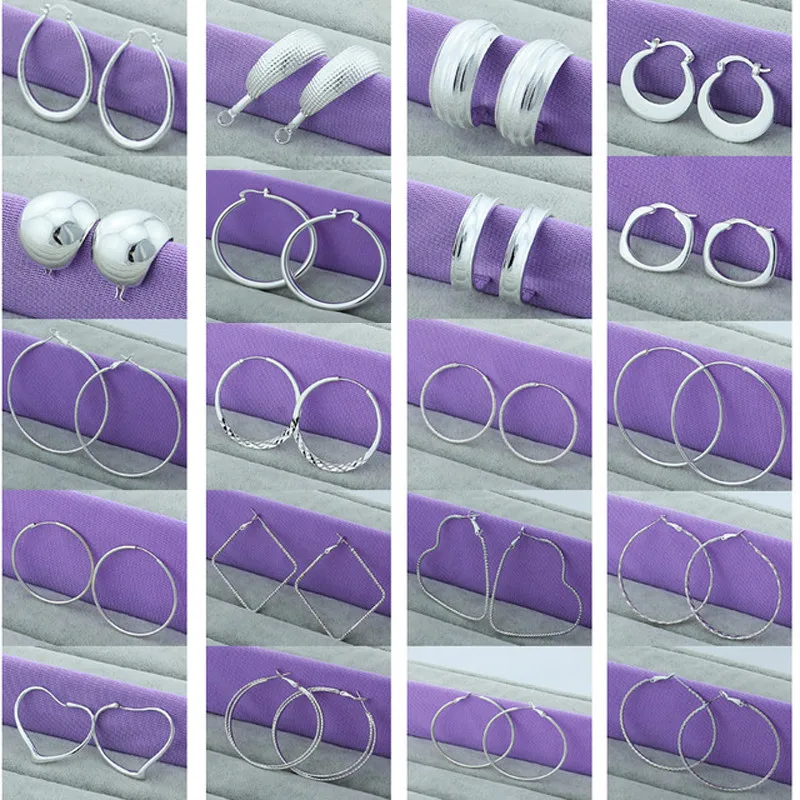 New Trendy 925 Sterling Silver Simple Fashion 3.5cm/5cm Circle Round Hoop Earring for Woman Fine Jewelry
New Trendy 925 Sterling Silver Simple Fashion 3.5cm/5cm Circle Round Hoop Earring for Woman Fine Jewelry