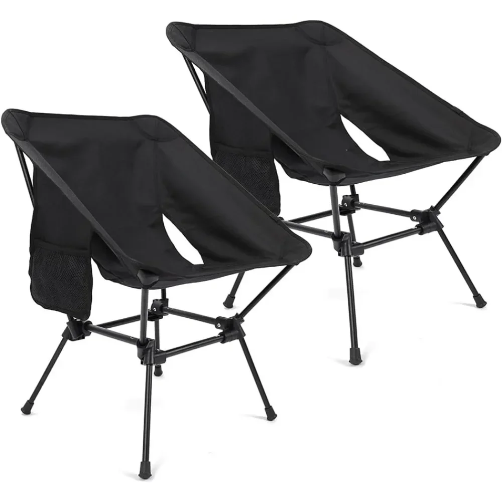 

OEING RCCQPP Camping Chairs 2-Pack Lightweight, Foldable for Beach, Hiking, Picnic, Lawn, Outdoor - Portable with Side Pockets