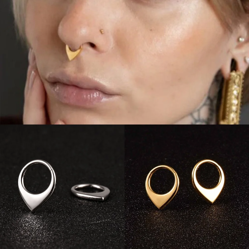 

Vanku 1PCS Septum Rings Clip 316L Surgical Stainless Steel Nose Rings Tragus Helix Hoop Piercing Women Body Jewelry New Gift
