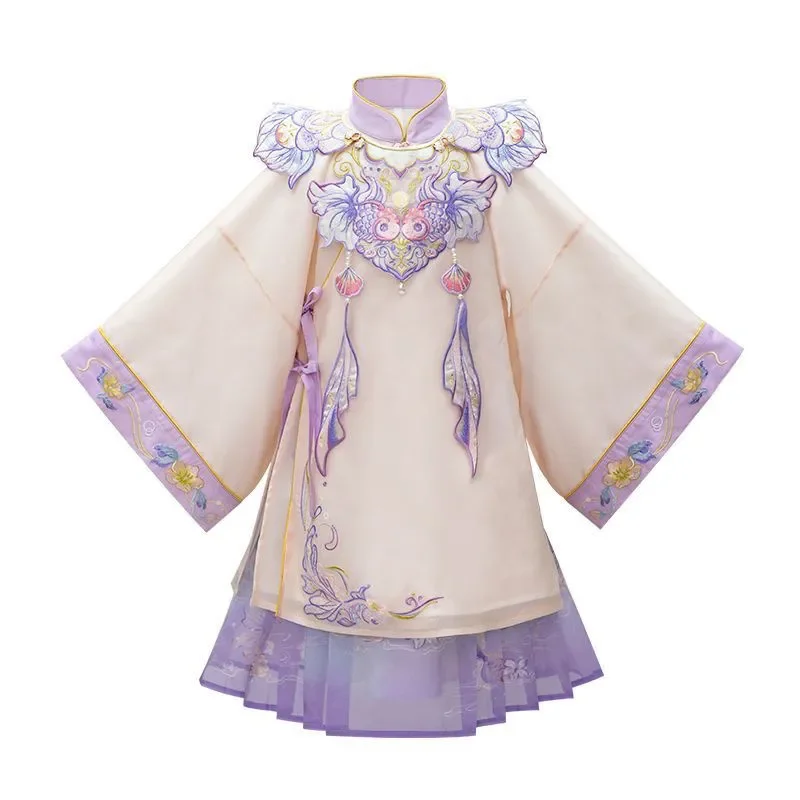 

Hanfu Children's Authentic Han Element Spring And Autumn Chinese National Style New Shoulder Super Immortal Set