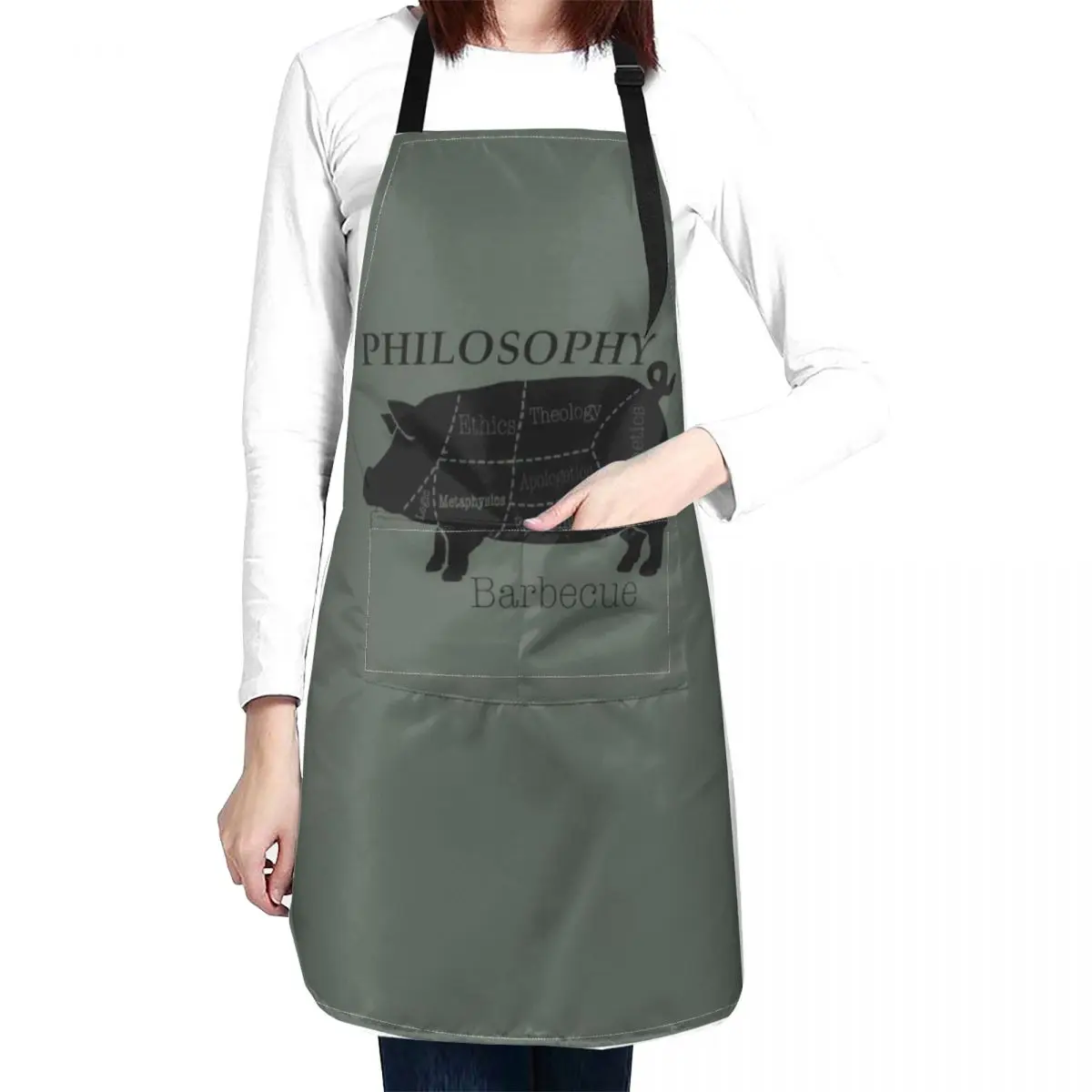 

Philosophy Barbecue Apron Waterproof Kitchen Apron Woman Long Apron