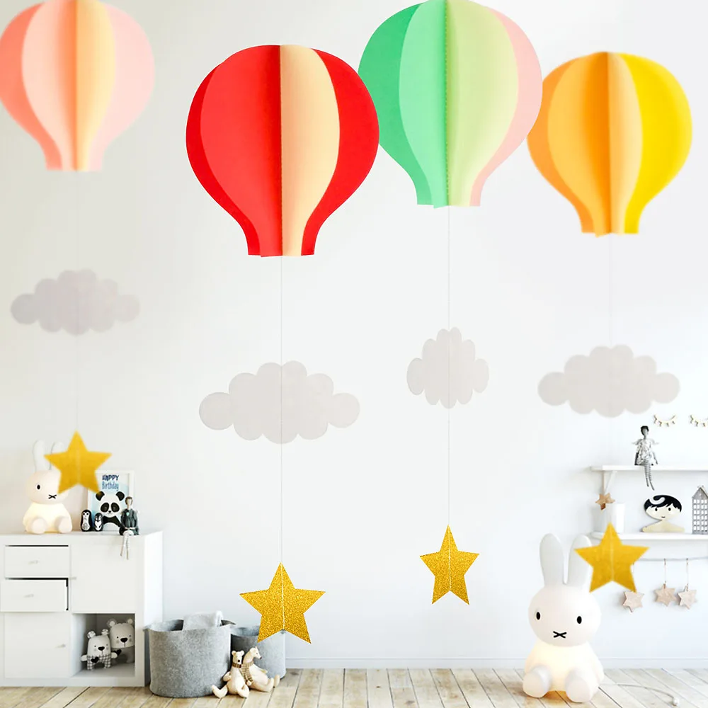 3D Paper Hot Air Balloon Garland Cloud String Hanging Ornaments For Wedding Baby Shower Birthday Party Festive Home Decorations
3D Paper Hot Air Balloon Garland Cloud String Hanging Ornaments For Wedding Baby Shower Birthday Party Festive Home Decorations