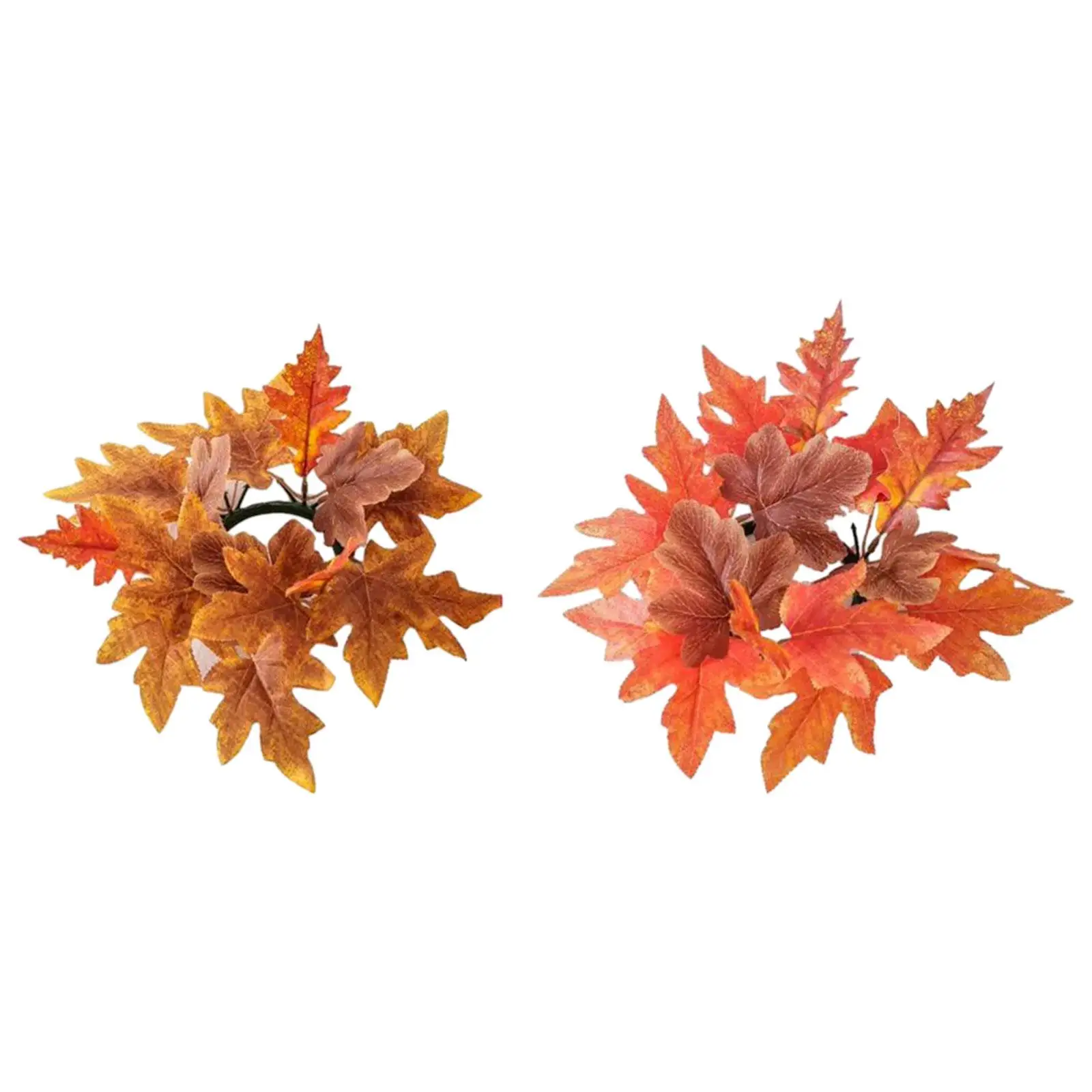 

Candle Ring Artificial Wreath Fall Candle Holder Maple Leaves Candle Ring for Home Wedding Centerpieces Table Easter Decorations