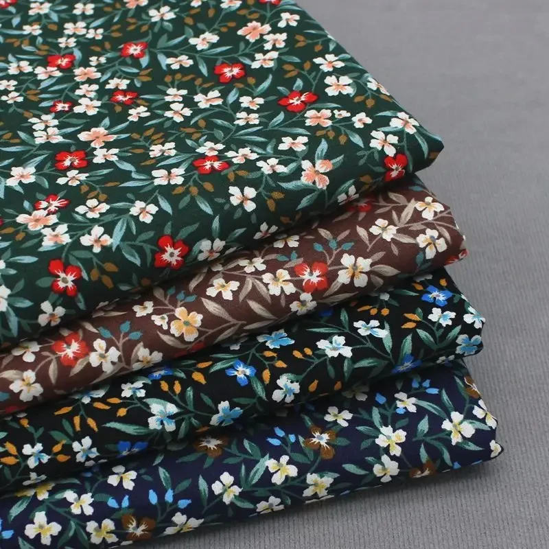 

150*145cm Poplin Cotton Floral Printed Fabric Children's Clothing Dress Sewing Fabric Handmade Patchwork DIY Material