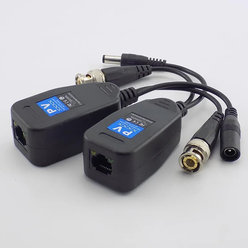 

1/2/5Pair Passive Coax BNC Power Video Balun Transceiver Connectors to RJ45 BNC DC male for CCTV Camera for HDTVI H2