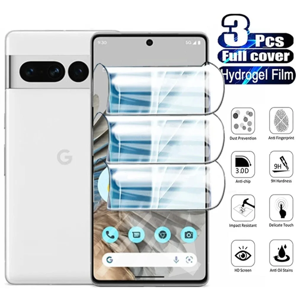 

3PCS Hydrogel Film For Google Pixel 8 Pro 7 7A 6 6A 5 5A 4A 4 XL 3 Fold 9H Screen Protector Film