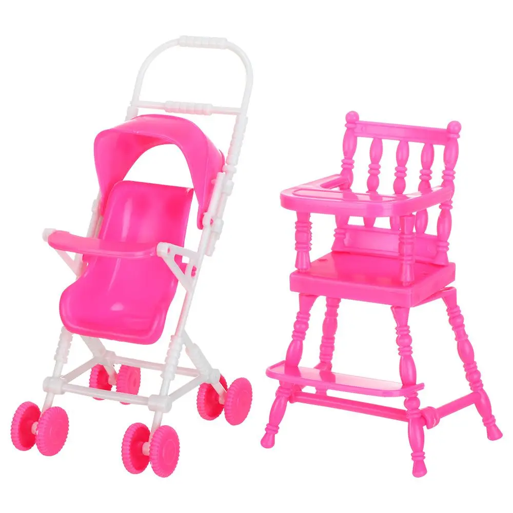 Cochecito de bebé para muñecas, casa de muñecas, barbies, accesorios, carro infantil, modelo de guardería, juguetes de juego para niñas Cochecito de bebé para muñecas, casa de muñecas, barbies, accesorios, carro infantil, modelo de guardería, juguetes de juego para niñas