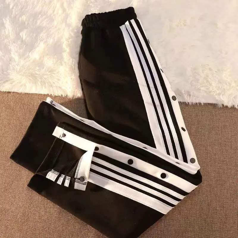 Breasted Pants Women's Side Striped Split Pants Women's Loose Wide Leg Casual Pants Slimming Sports Patchwork Pants
Breasted Pants Women's Side Striped Split Pants Women's Loose Wide Leg Casual Pants Slimming Sports Patchwork Pants