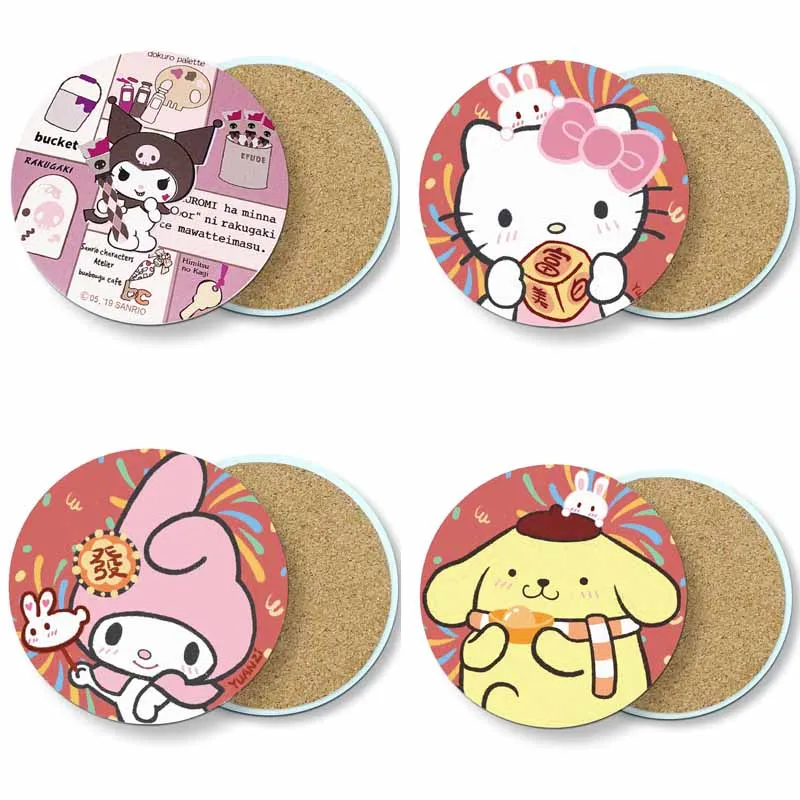 Sanrio Kittys Melody Kuromi Cinnamoroll Pochacco Purin Kawaii Drink Cup Coaster Cartoon Heat Resistant Round Mat for Kitchen Car
Sanrio Kittys Melody Kuromi Cinnamoroll Pochacco Purin Kawaii Drink Cup Coaster Cartoon Heat Resistant Round Mat for Kitchen Car