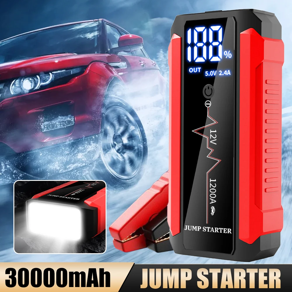 30000mAh Car Battery Jump Starter Power Bank Portable USB Fast Charger with LED Lamp 12V Emergency Booster Car Accessories
30000mAh Car Battery Jump Starter Power Bank Portable USB Fast Charger with LED Lamp 12V Emergency Booster Car Accessories
