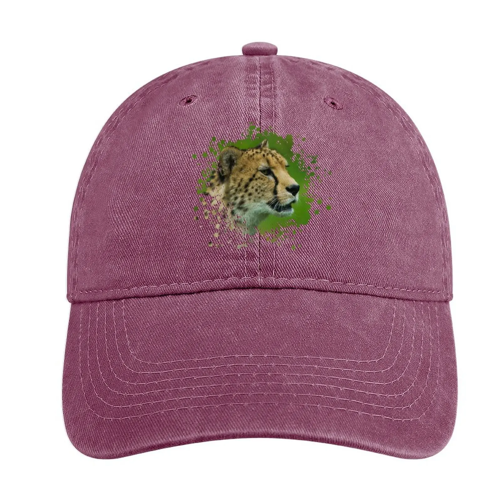 

Cheetah On A Lookout Paint Splatter Cowboy Hat Sports Caps boonie hats Snap Back Hat Baseball Cap Men Women'S