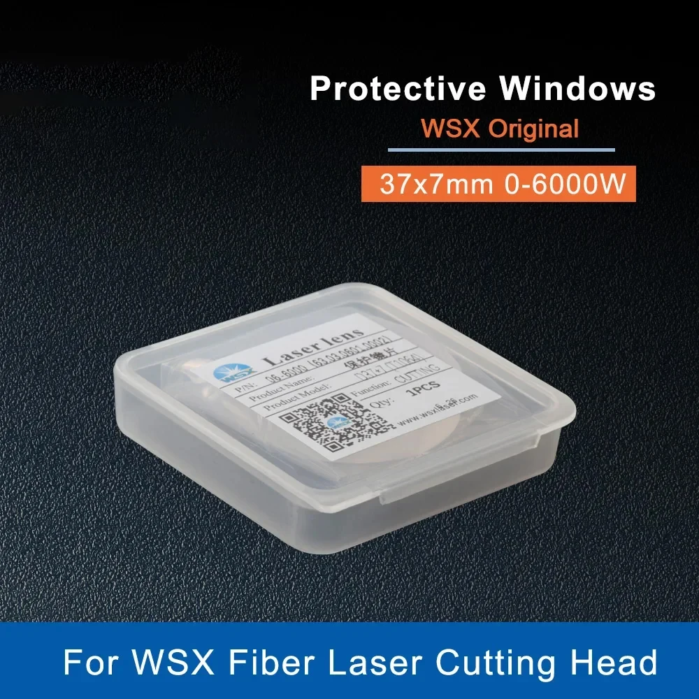 

Волоконный лазер WSX LSKCSH, оригинальное защитное окно 37*7 мм, оптический объектив для волоконной лазерной режущей головки WSX NC60 0-6000 Вт, 10 шт./партия
