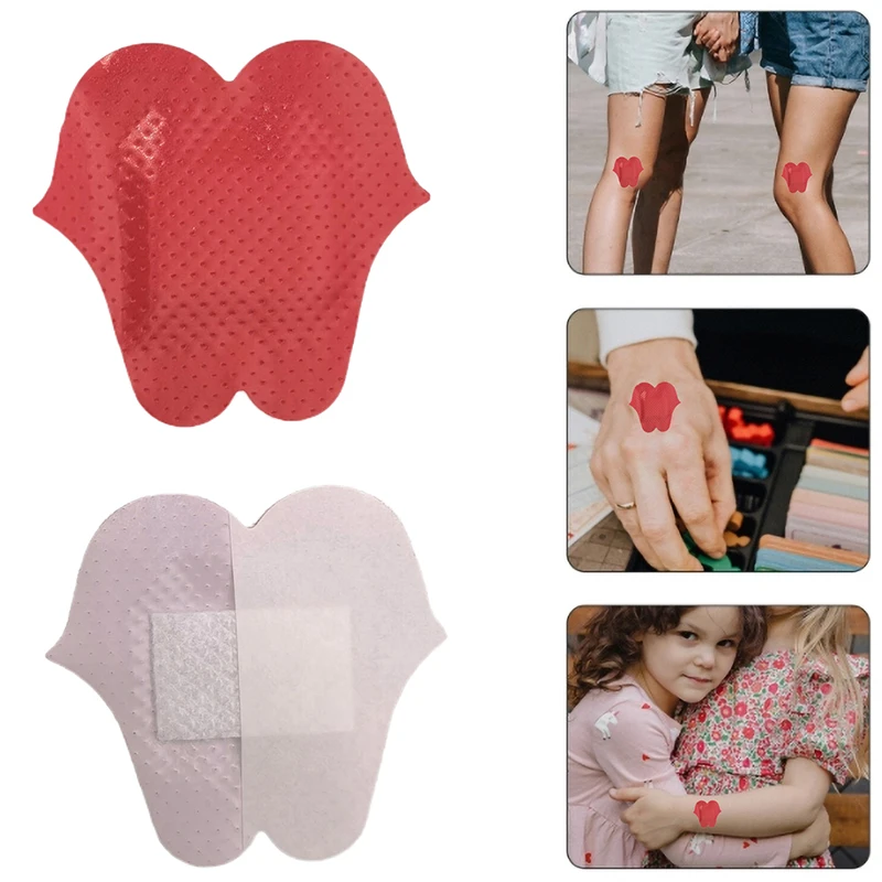 

10 Pcs Hydrocolloid Dressing Pad Lip Shape Band-Aid Self-adhesive Wound Patches First Aid Gauze Adhesive Bandage