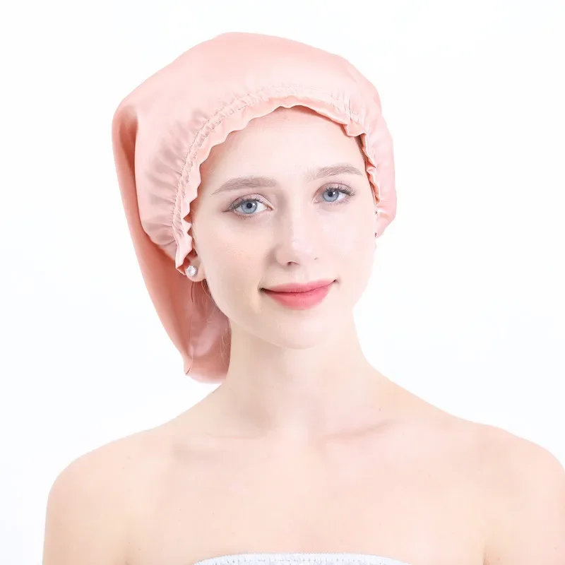 

1pc Mulberry Silk Bonnet Women Sleeping Night Cap 100% Pure Silk Hair Wrap Elastic Headwrap Shower Cap Girls