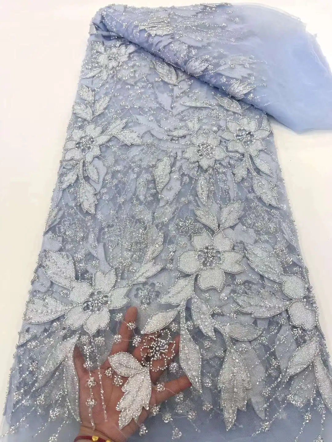 African Sequins Lace Fabric 2024 High Quality Beads Embroidery Nigerian French Tulle Lace Material For Wedding Dress
African Sequins Lace Fabric 2024 High Quality Beads Embroidery Nigerian French Tulle Lace Material For Wedding Dress