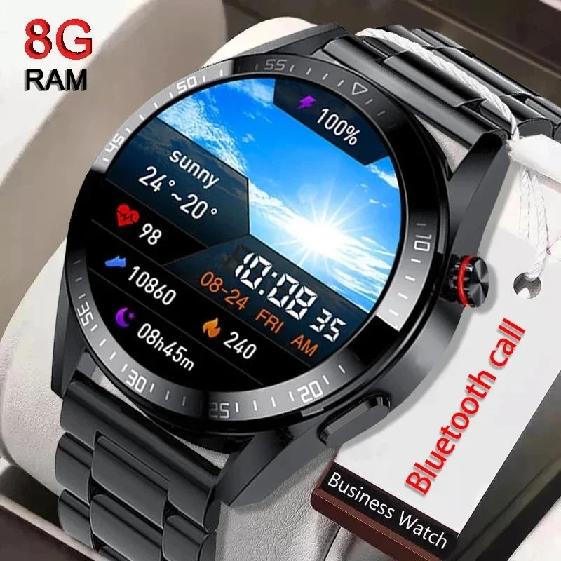 

New 454*454 Screen 8GB Smart Watch Always Display The Time Bluetooth Call Local Music Smartwatch For Mens Android TWS Earphones