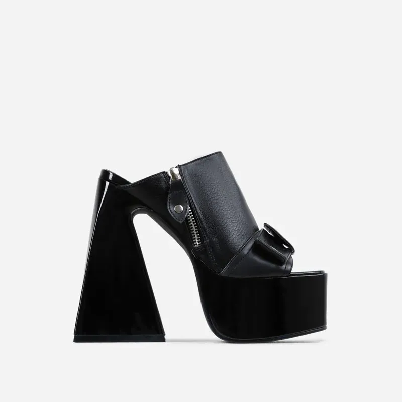 Summer New Women's Thick Sole High Heel Sandals Fashion Color-blocking Platform Zipper Slip-on Fashion Show Sandals
Summer New Women's Thick Sole High Heel Sandals Fashion Color-blocking Platform Zipper Slip-on Fashion Show Sandals