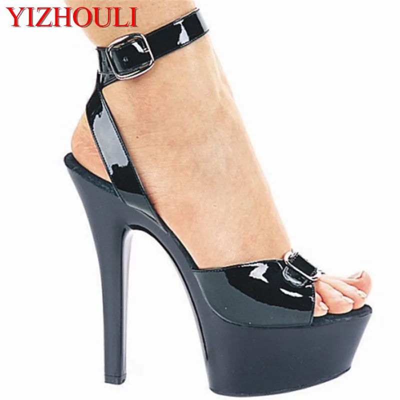 

Classic peep-toe 15cm high heels, stiletto model banquet, pole dancing performance dance shoes