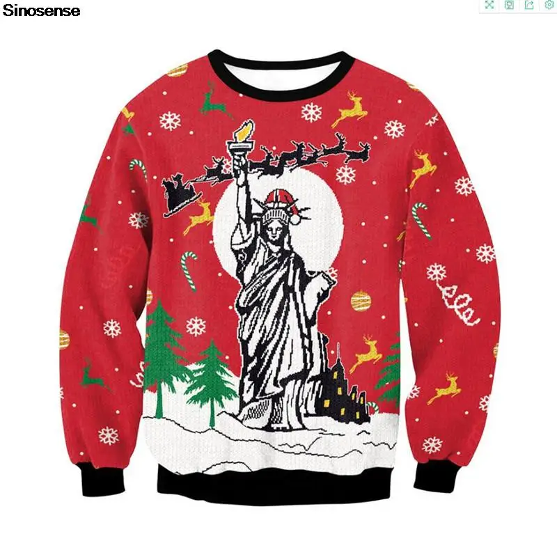 Men Women Statue Of Liberty Ugly Christmas Sweater Xmas Jumpes Tops 3D Funny Printed Autumn Winter Holiday Party Sweatshirt
Men Women Statue Of Liberty Ugly Christmas Sweater Xmas Jumpes Tops 3D Funny Printed Autumn Winter Holiday Party Sweatshirt