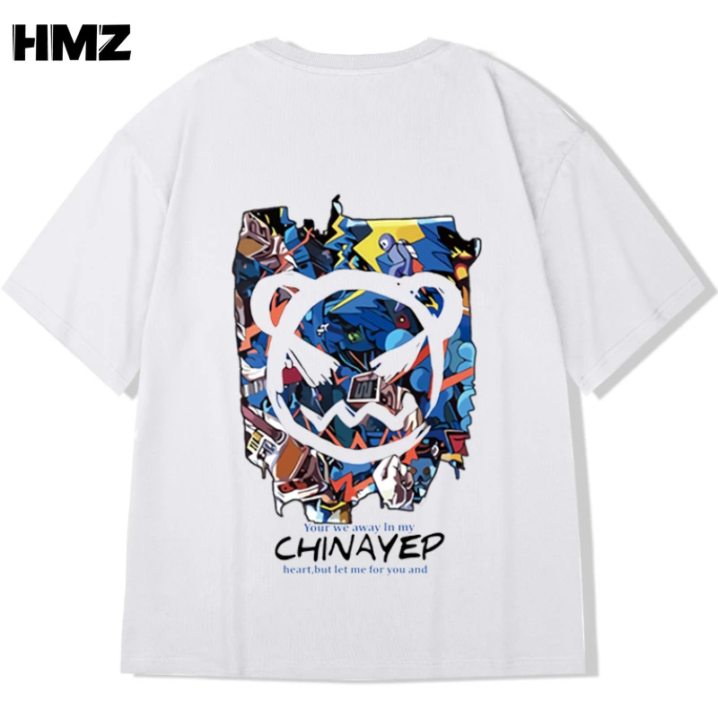 Летняя мультяшная футболка HMZ, Модная хлопковая футболка в стиле медведя для влюбленных, повседневные топы в стиле хип-хоп, футболки с коротким рукавом и круглым вырезом, мужские футболки
Летняя мультяшная футболка HMZ, Модная хлопковая футболка в стиле медведя для влюбленных, повседневные топы в стиле хип-хоп, футболки с коротким рукавом и круглым вырезом, мужские футболки