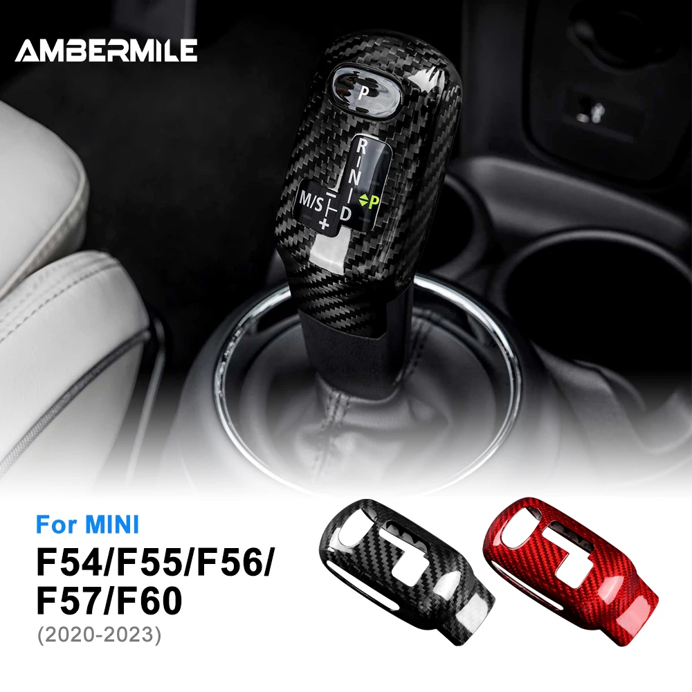 

Car Gear Shift Knob Cover for Mini Cooper F54 F55 F56 F57 F60 2020-2023 Countryman Real Carbon Fiber Cover Sticker Interior Trim