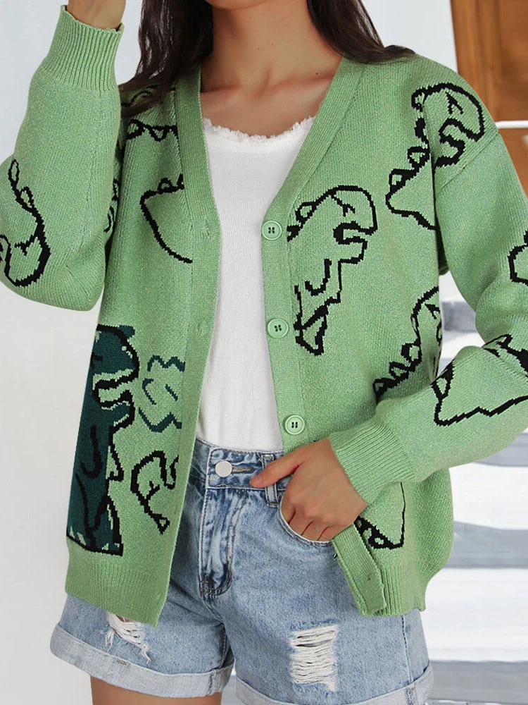 Dinosaur Cardigan Women Y2k Harajuku Knitted Sweater Korean Style Long Sleeve Coats New Spring Autumn Casual Loose Tops Suéteres
Dinosaur Cardigan Women Y2k Harajuku Knitted Sweater Korean Style Long Sleeve Coats New Spring Autumn Casual Loose Tops Suéteres