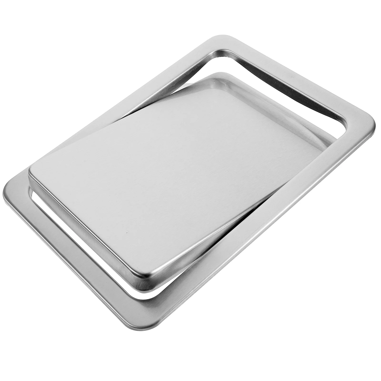 

Trash Bin Swing Flap Lid Embedded Type Stainless Steel Flush Built-in Balance Swing Flap Lid for Kitchen Removable under