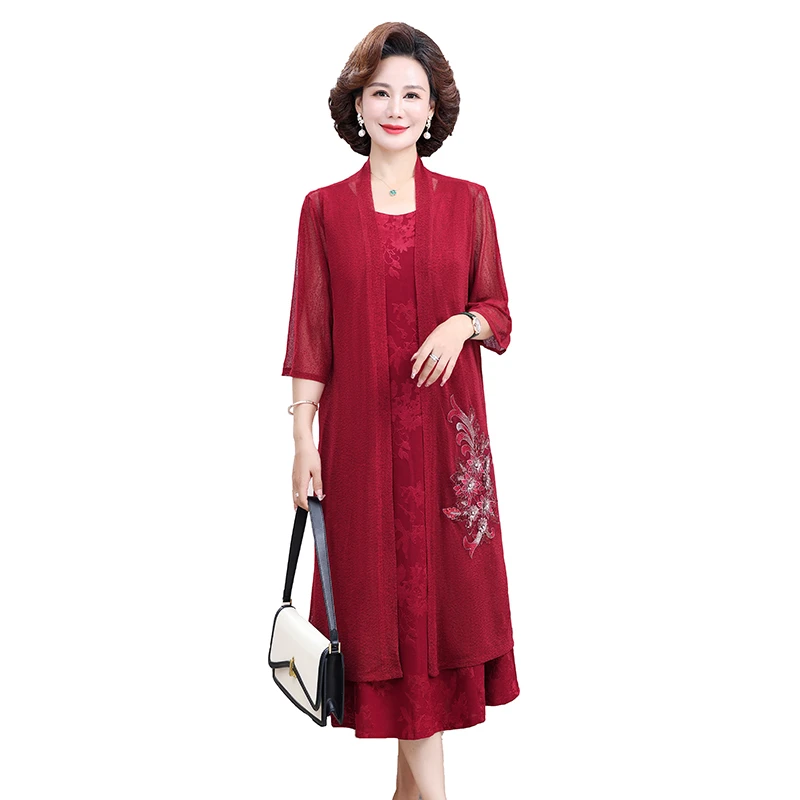 Autumn Mother Of the Bride red Dresses Long Sleeve Ruffles Knee-length 2-piece set Dress Women Party Wedding Guest Dress
Autumn Mother Of the Bride red Dresses Long Sleeve Ruffles Knee-length 2-piece set Dress Women Party Wedding Guest Dress