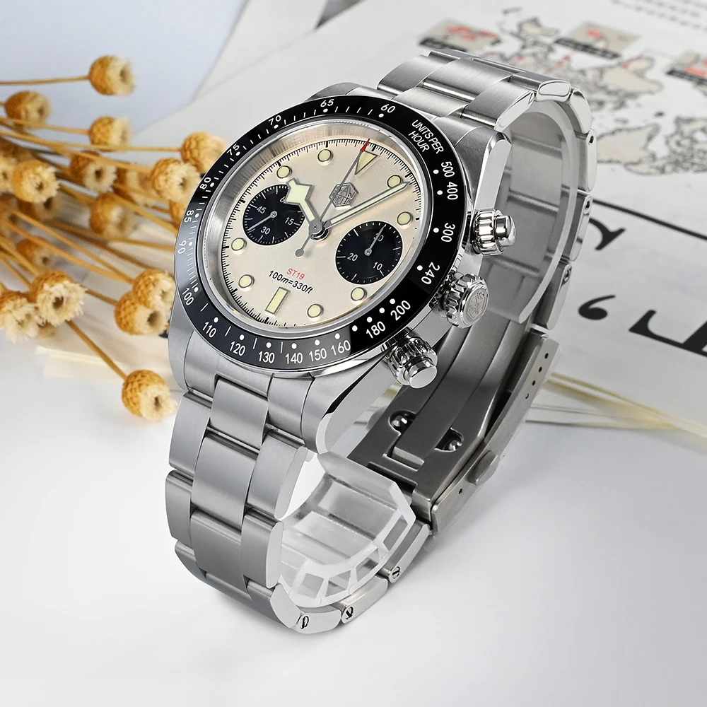 San Martin Men Automatic Mechanical Watch Seagull ST1901 Chronograph Classic Retro Sapphire Waterproof Stainless Diver Watch
San Martin Men Automatic Mechanical Watch Seagull ST1901 Chronograph Classic Retro Sapphire Waterproof Stainless Diver Watch