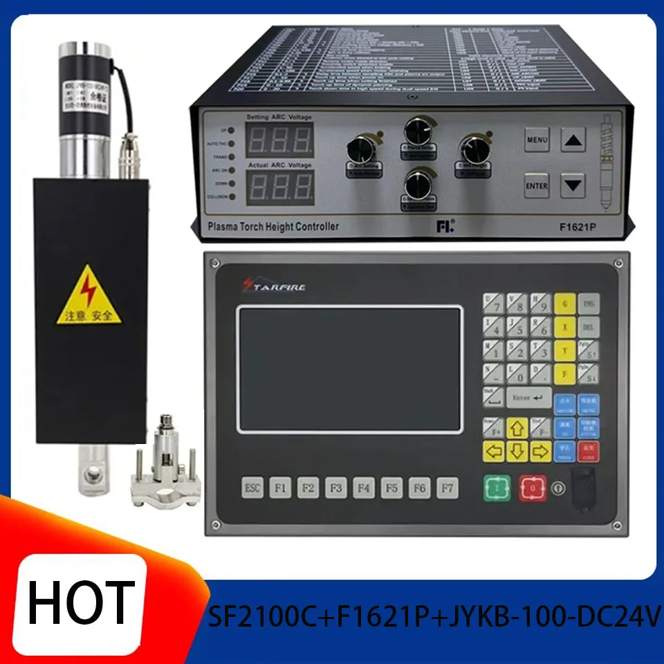 

New SF2100C Plasma Controller THC+Elevator Kit F1621+JYKB-100-DC24V-T3 Suitable for Plasma Cutting Machines