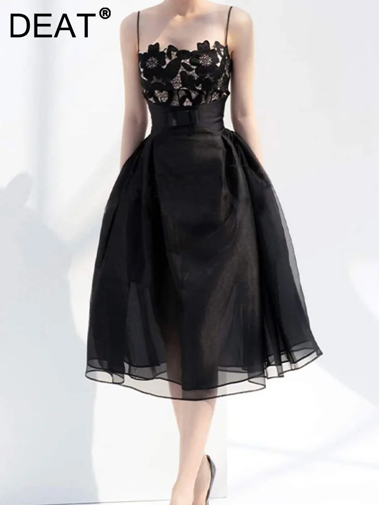 DEAT 2024 Spring Women's Hollow Out Perspective Camisole Dress Fashion Solid Color Sleeveless Zipper Dresses Female New 15C06
DEAT 2024 Spring Women's Hollow Out Perspective Camisole Dress Fashion Solid Color Sleeveless Zipper Dresses Female New 15C06