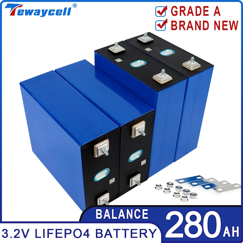 4Pcs 3.2V 280AH Lifepo4 Rechargable Battery Pack Grade A Lithium Iron Phosphate Prismatic for DIY RV UPS Solar EU US TAX FREE
4Pcs 3.2V 280AH Lifepo4 Rechargable Battery Pack Grade A Lithium Iron Phosphate Prismatic for DIY RV UPS Solar EU US TAX FREE