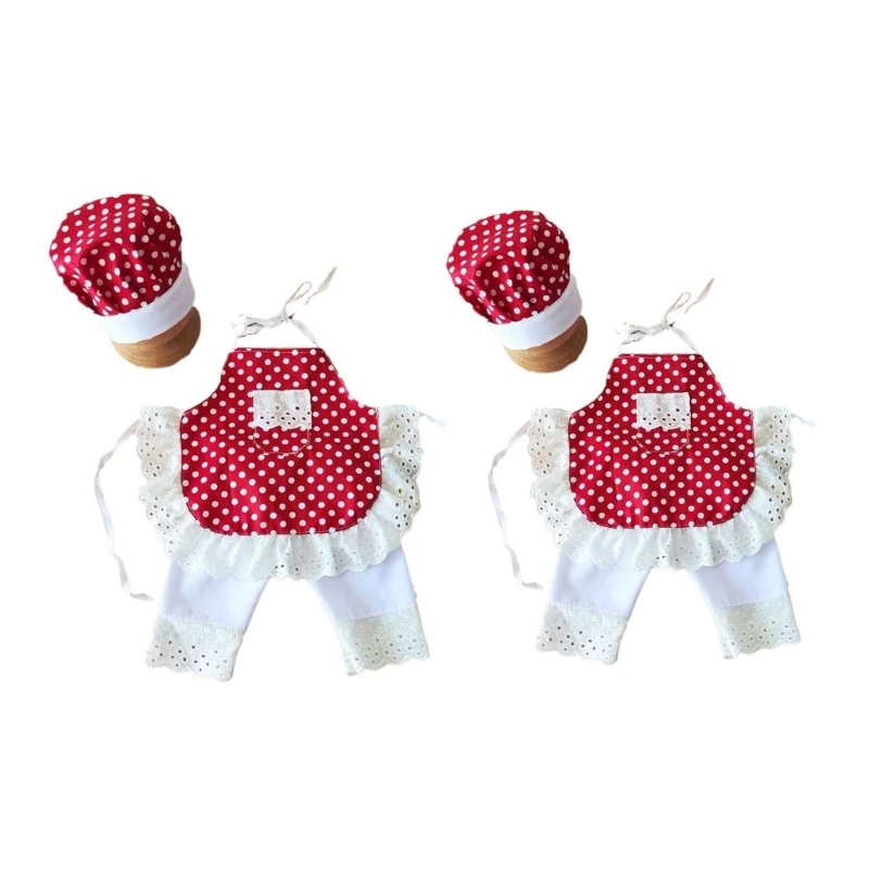 

Baby Photo Costume Chef Hat Apron Pants Outfit Newborns Photo Props Photoshoot Clothing Infant Skin-Friendly Photo Suit