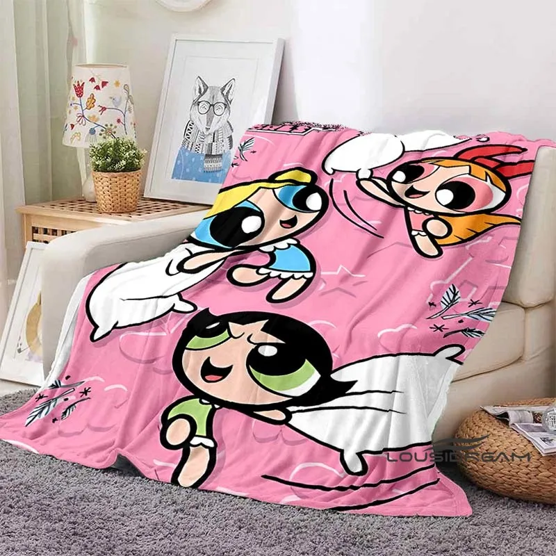 

P-Powerpuff Girls Throws Blanket Cartoon Gift Sofa Blanket for Adults and Children Bedroom Living Room Decor Blanket Dropshi