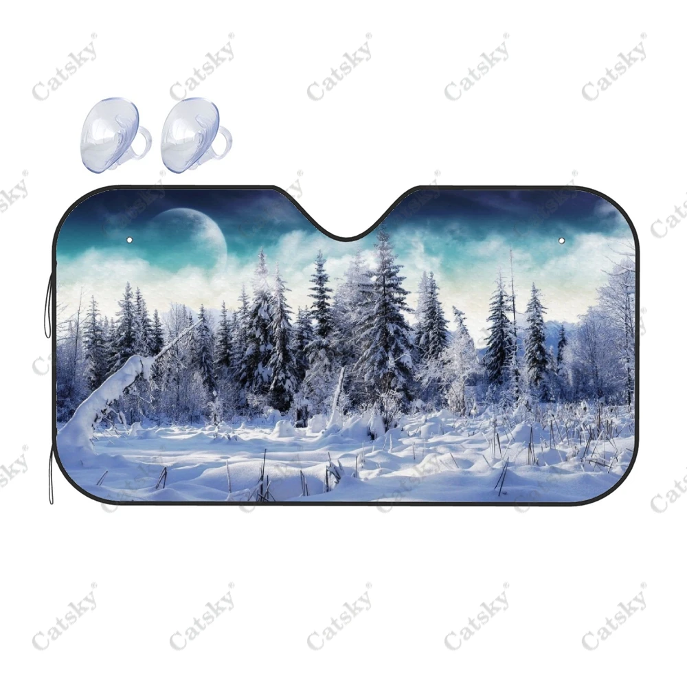 

Beautiful Winter Forest Car Accessories Windshield Sunshade Foldable Sunvisor Protect UV Sunshades Visor Shield for SUV Cool