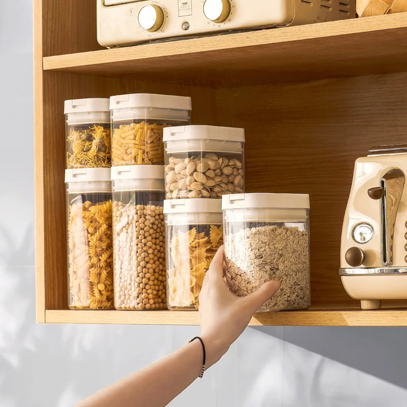 Sealed Plastic Food Storage Box Cereal Candy Dried Jars with Lid Fridge StorageTank Containers Household Items Kitchen Organizer
Sealed Plastic Food Storage Box Cereal Candy Dried Jars with Lid Fridge StorageTank Containers Household Items Kitchen Organizer