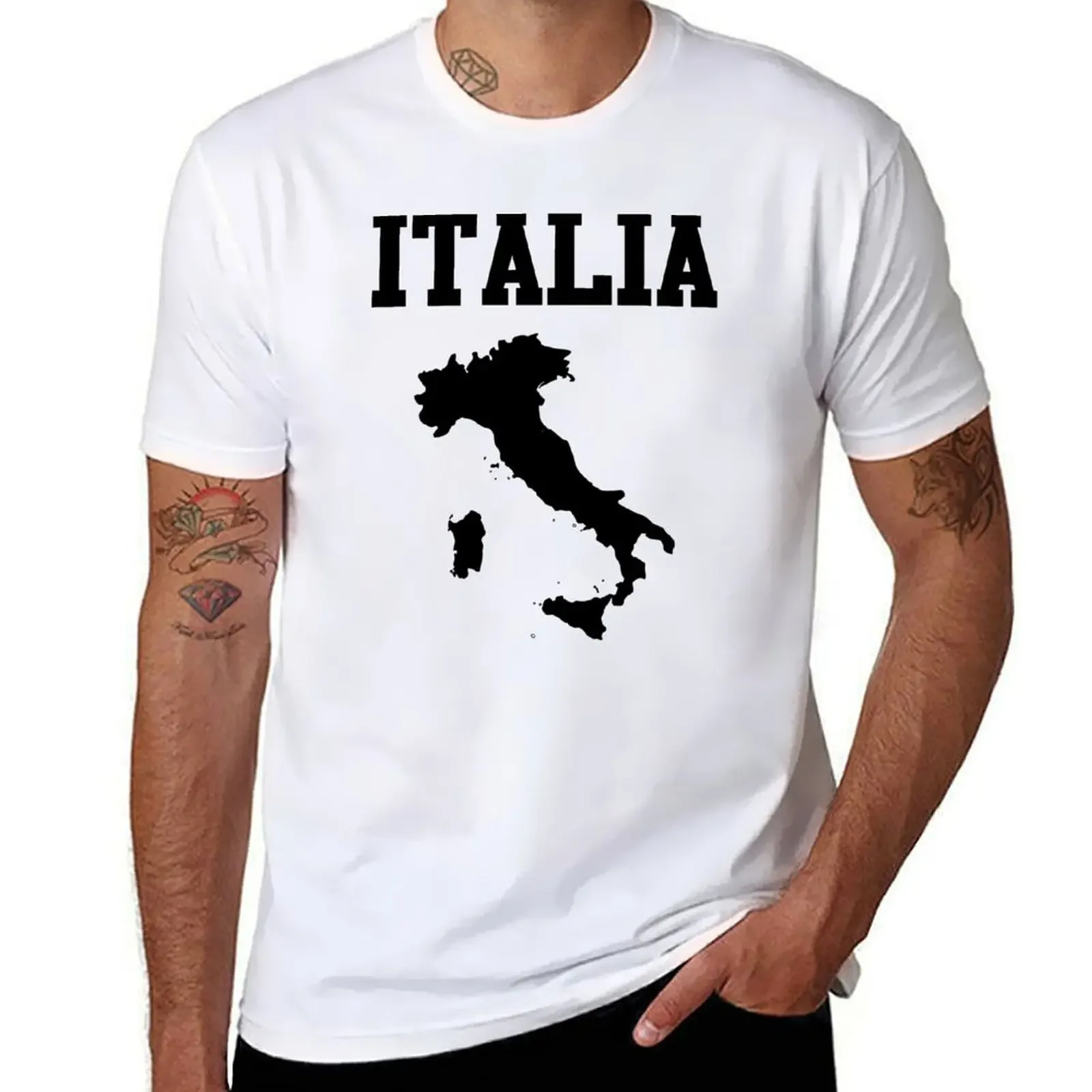 

vintage Italia Flag Italy Italian Italiano Gifts T-shirt korean fashion Short sleeve tee customs oversizeds t shirt for men