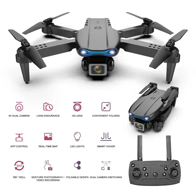 4K Dual Camera Dron Remote Control Toys K3 E99 Pro Drone Professional Three-Sided Obstacle Avoidance Drones RC Helicopters
4K Dual Camera Dron Remote Control Toys K3 E99 Pro Drone Professional Three-Sided Obstacle Avoidance Drones RC Helicopters