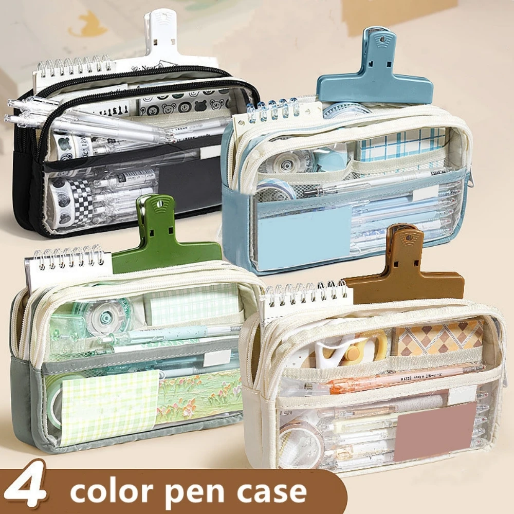 Student transparent pencil bag School supplies storage bag Multifunctional DIY cute stationery bag kid pen case Girls makeup bag
Student transparent pencil bag School supplies storage bag Multifunctional DIY cute stationery bag kid pen case Girls makeup bag