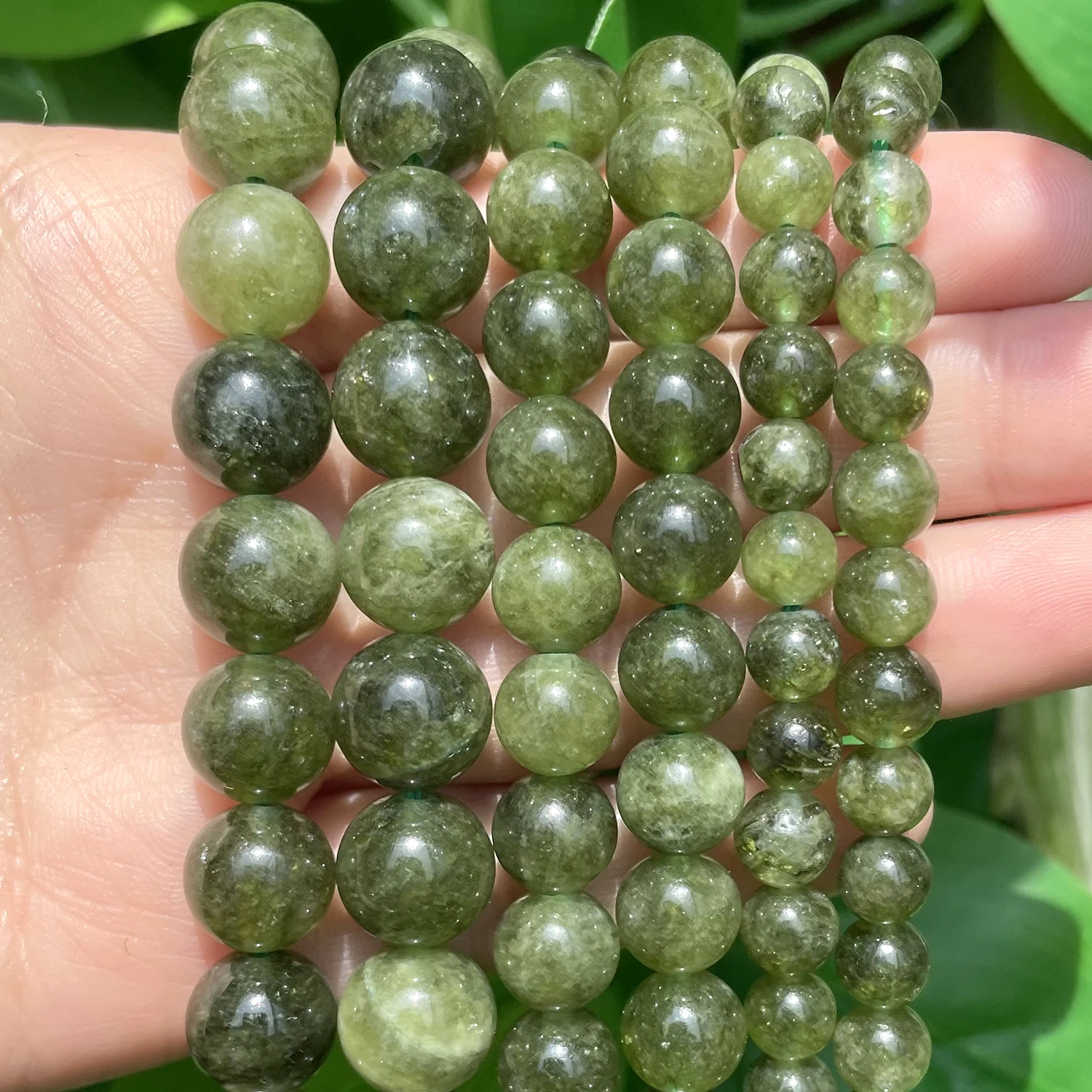 

Natural Stone Green Jades Beads 6/8/10mm Loose Round Smooth Spacer Beads for DIY Handmade Bracelets Jewelry Making Findings