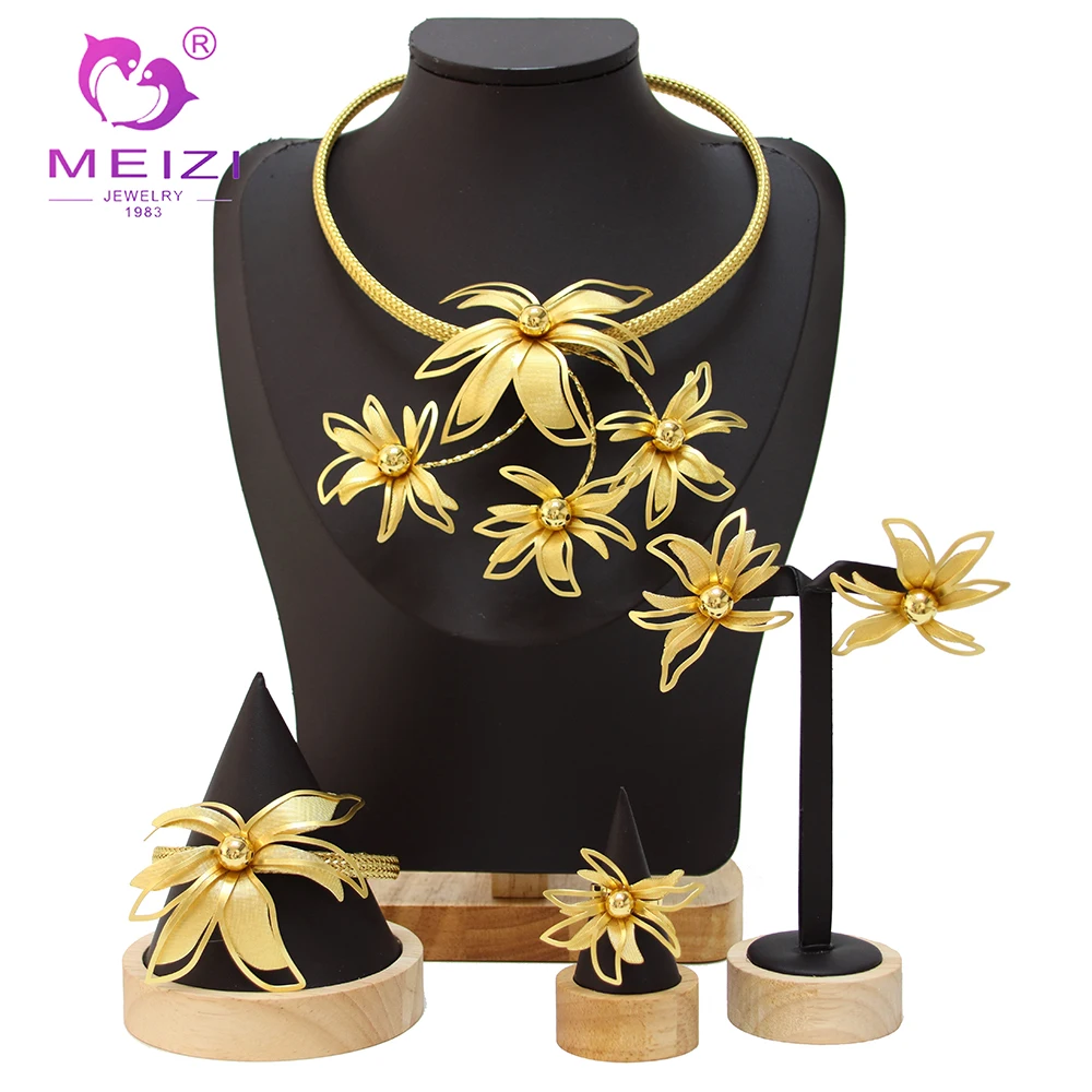 MEIZI Jewelry Hot Selling Luxury Dubai Gold Plate Jewelry 18k Original Set For Women Earring 2023 Latest Big Eardrop Wedding Ban
MEIZI Jewelry Hot Selling Luxury Dubai Gold Plate Jewelry 18k Original Set For Women Earring 2023 Latest Big Eardrop Wedding Ban