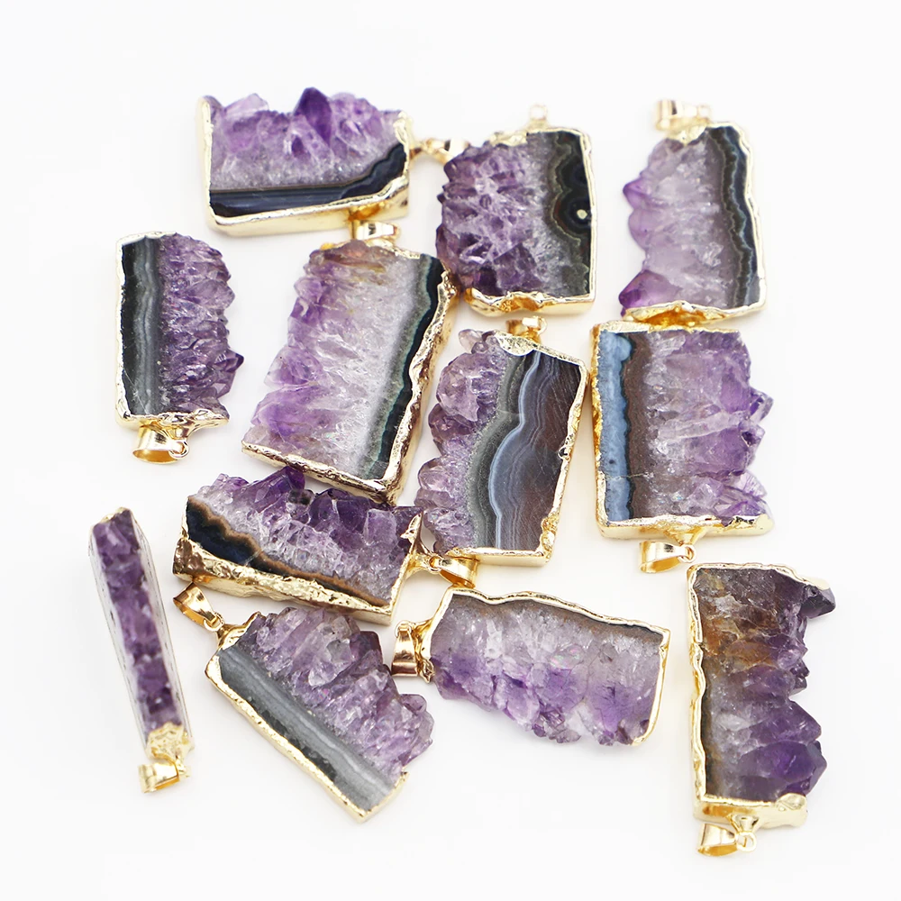 Selling Natural Stone Uruguay Amethyst Phnom Penh Irregular Pendants Energy Healing Gemstone Necklace Chakra Halo Jewelry 4Pcs
Selling Natural Stone Uruguay Amethyst Phnom Penh Irregular Pendants Energy Healing Gemstone Necklace Chakra Halo Jewelry 4Pcs