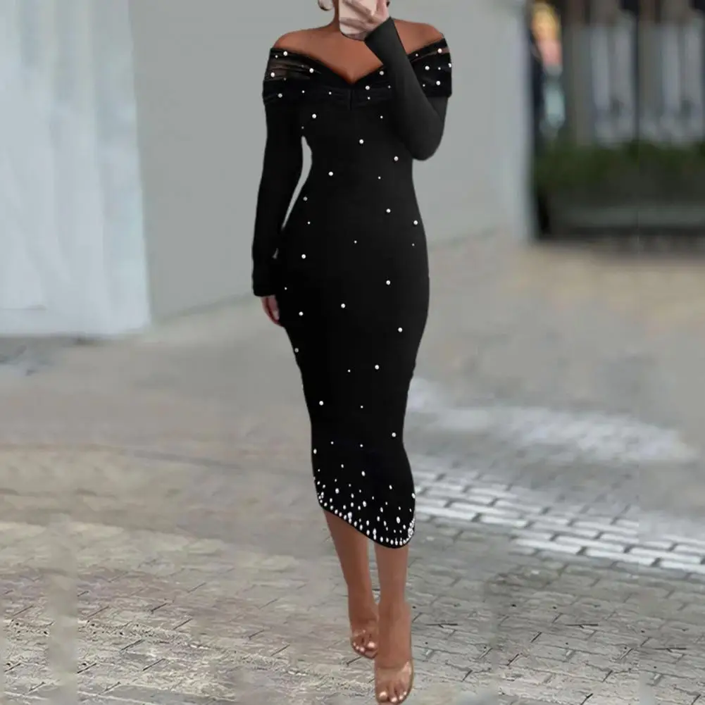 Off Shoulder Women Dress Elegant Off Shoulder Prom Party Dress with Pleated Mesh Patchwork V Neck Mid-calf Length for Women
Off Shoulder Women Dress Elegant Off Shoulder Prom Party Dress with Pleated Mesh Patchwork V Neck Mid-calf Length for Women