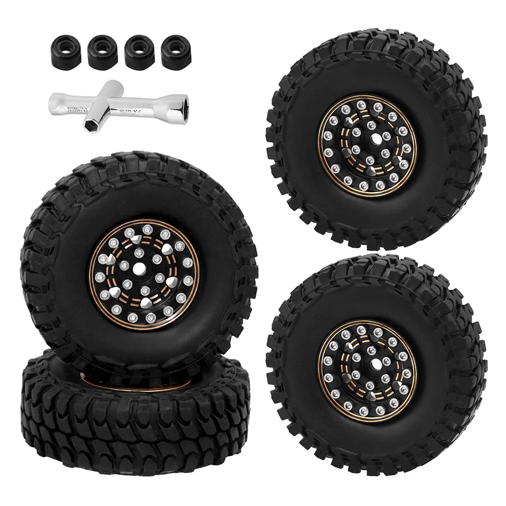 4pcs 1/24 RC Car Wheels Tires Rubber For 1.0 Beadlock Wheel SCX24 AXI90081 AXI00002 AXI00004 AXI00005 1/24 Remote Control Car
4pcs 1/24 RC Car Wheels Tires Rubber For 1.0 Beadlock Wheel SCX24 AXI90081 AXI00002 AXI00004 AXI00005 1/24 Remote Control Car
